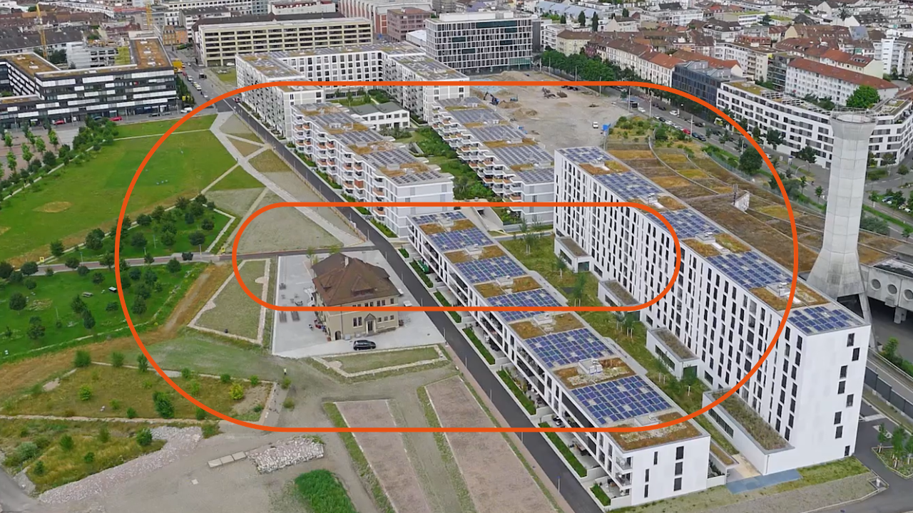vue drone du quartier Erlenmatt West
