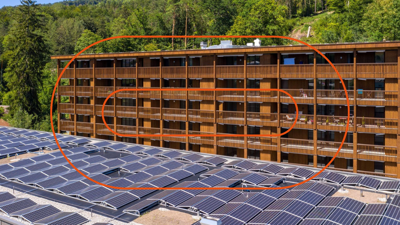 Toit solaire du projet Weidmatt