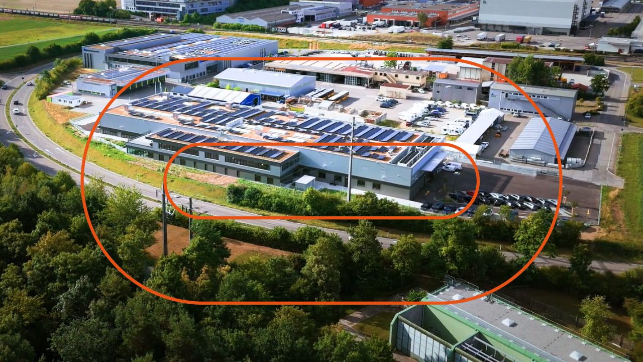 vue du ciel du site de production pour Wymed SA